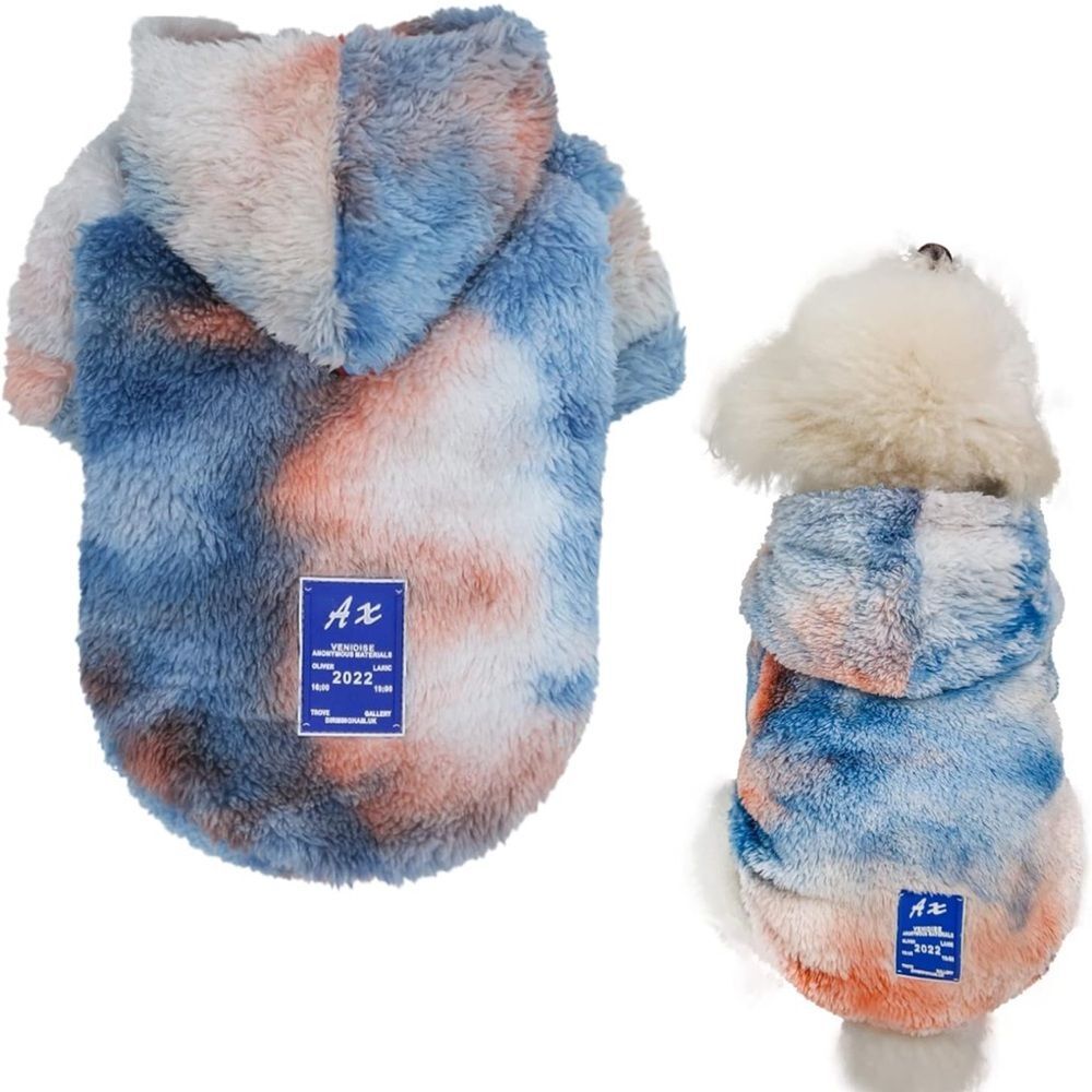 Dog Hoodie Sweater Large Cat Sweatshirts Tie Dye Pet Coat Pullover Winter D1